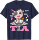 Tia Cute Cow Moo Moo Farmer Birthday Family Matching T-Shirt - T-Shirt | Navy