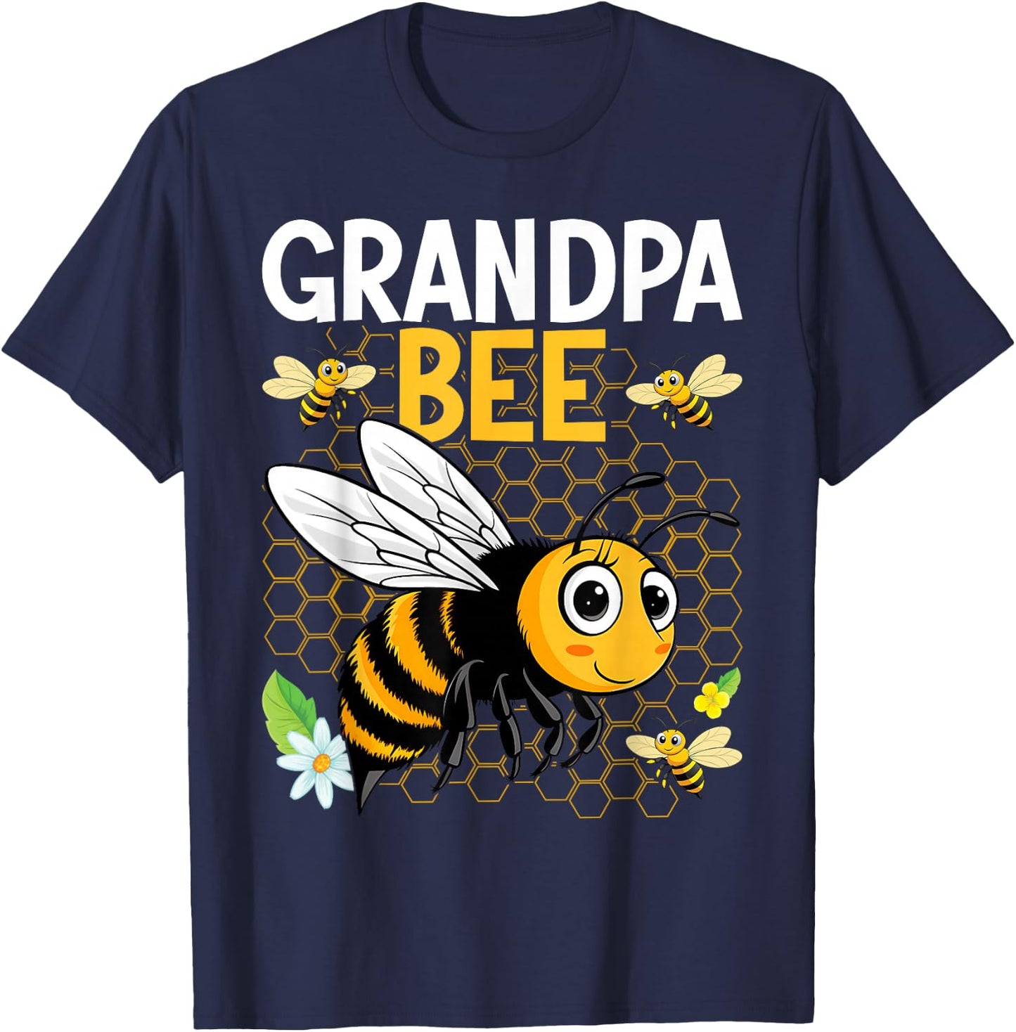 Grandpa Bee Cute Beekeeping Birthday Party Matching Family T-Shirt - T-Shirt | Navy