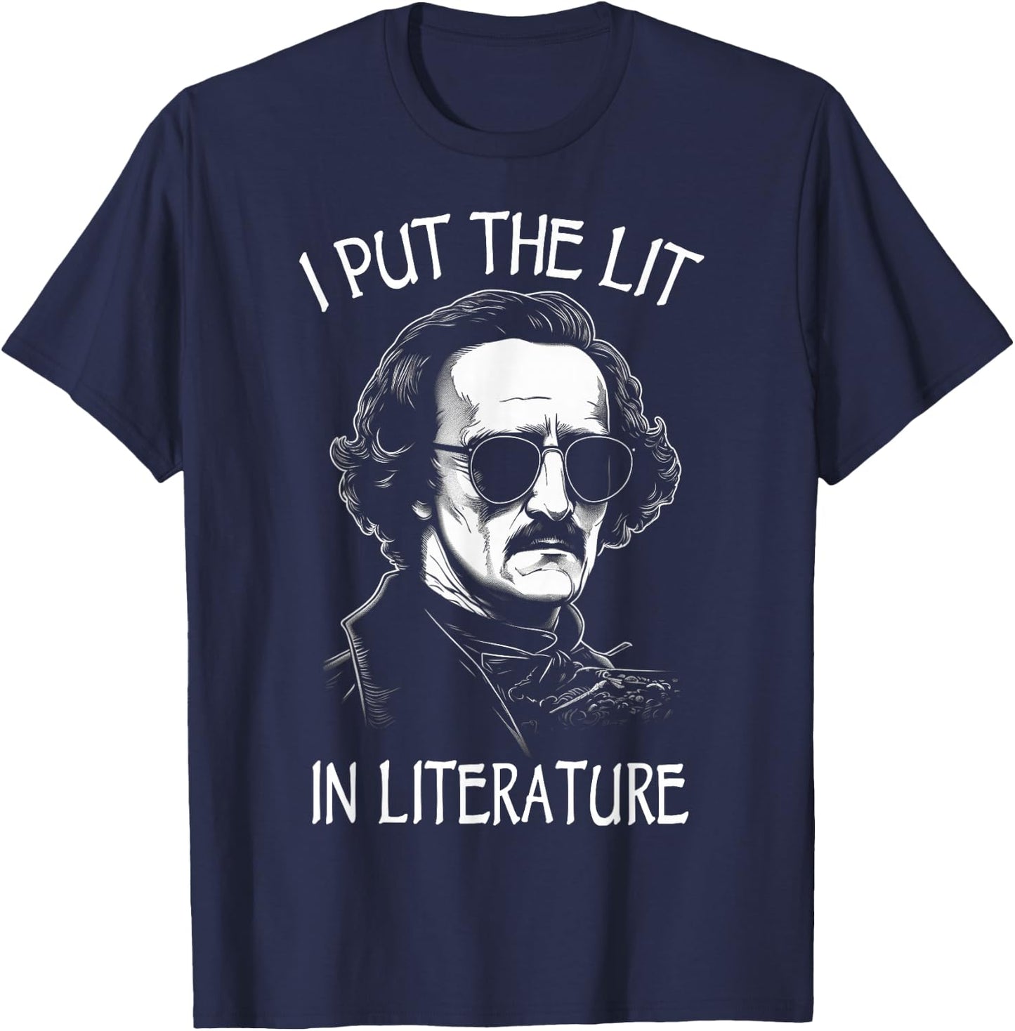 Funny Edgar Allan Poe T-Shirt - T-Shirt | Navy