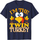 Thanksgiving I'm The Twin Turkey Matching , Small, Black T-Shirt - T-Shirt | Navy