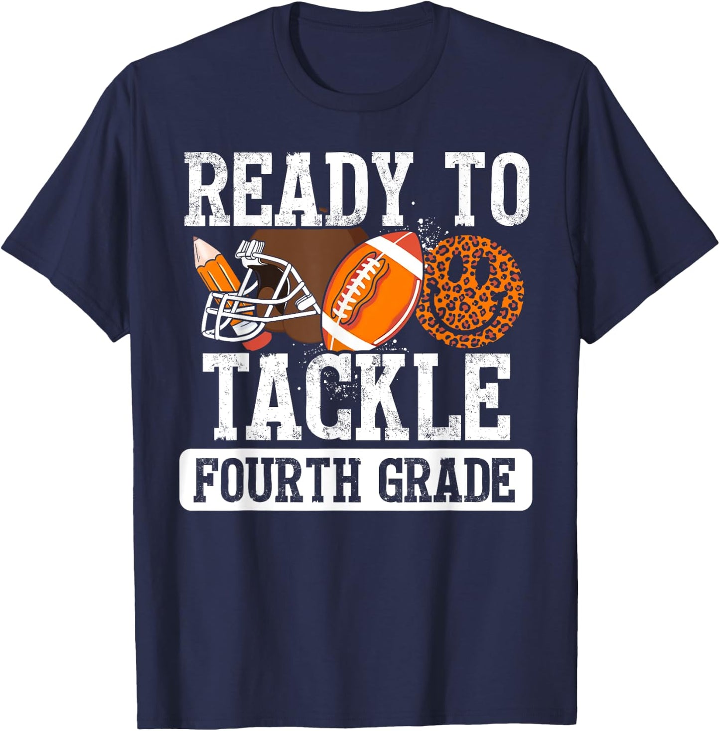 Ready To Tackle 4th Grade Football First Day Boys Toddlers T-Shirt - T-Shirt | Navy