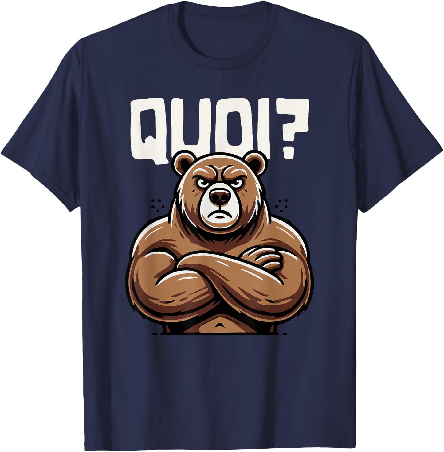 Funny Bear Woman Girl Boy Child What Bear Pattern , Black, S T-Shirt - T-Shirt | Navy