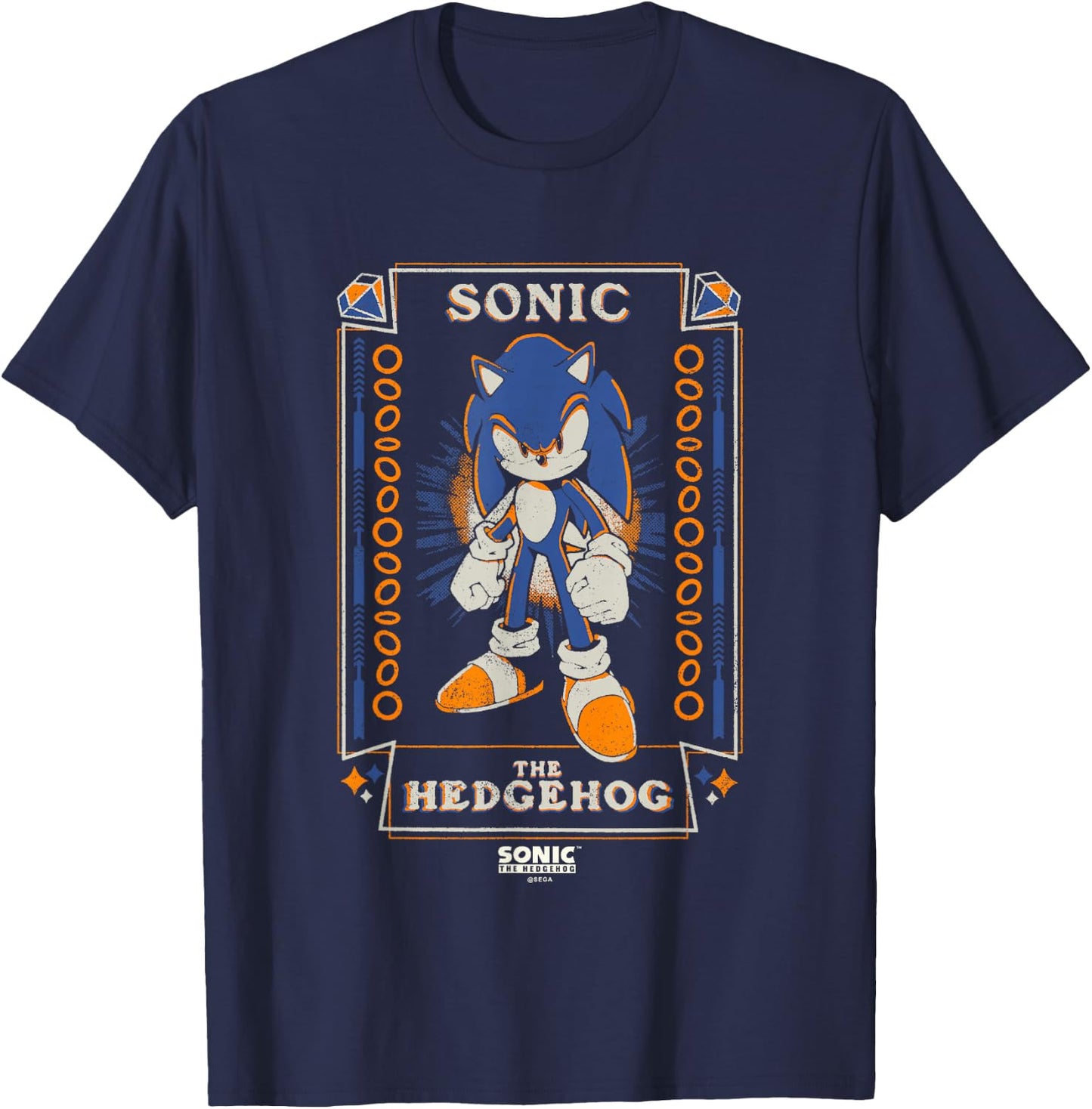 Sonic The Hedgehog Halloween Vintage Tarot Card T-Shirt - T-Shirt | Navy