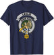 Leslie Clan Scottish Tartan Badge T-Shirt - T-Shirt | Navy