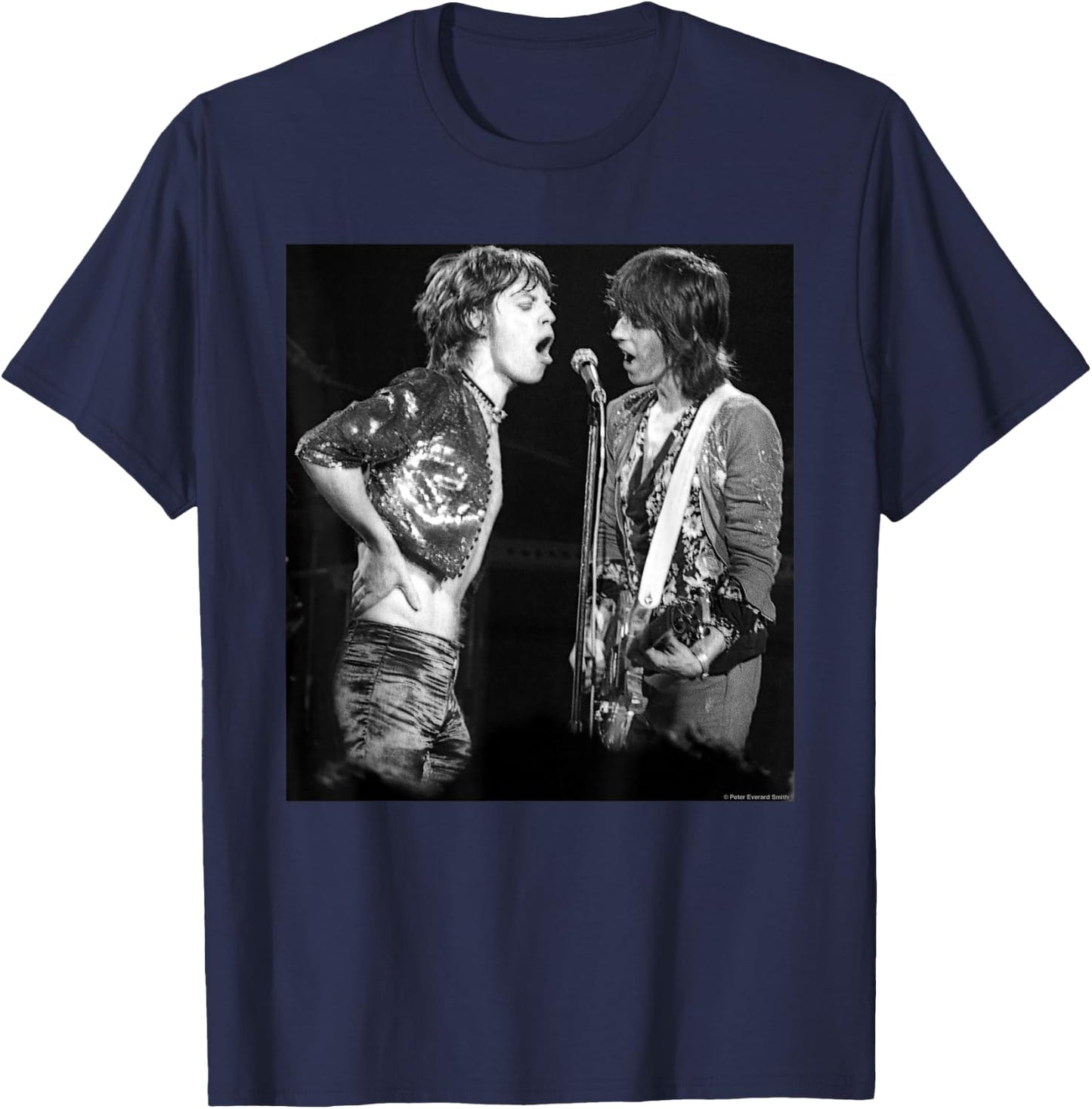Mick Jagger Keith Richards Rolling Stones by Everard Smith T-Shirt - T-Shirt | Navy