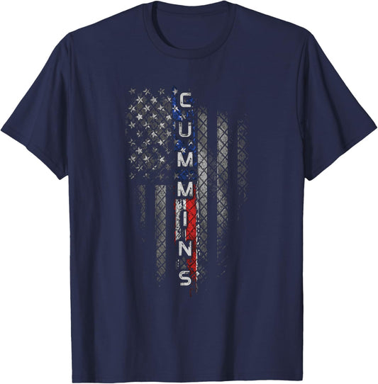 Cummins Family American Flag T-Shirt - T-Shirt | Navy