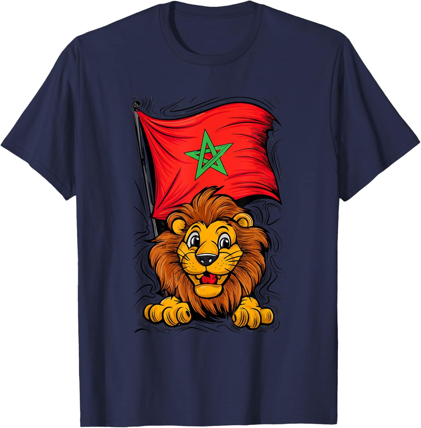 Morocco Football Jersey Moroccan Football , Black, S T-Shirt - T-Shirt | Navy