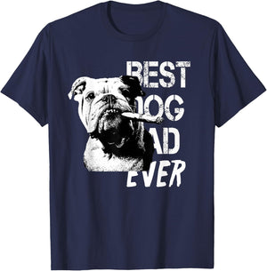 Chien de Style Vintage pour Homme Bulldog Anglais fête des pères T-Shirt - T-Shirt | Navy