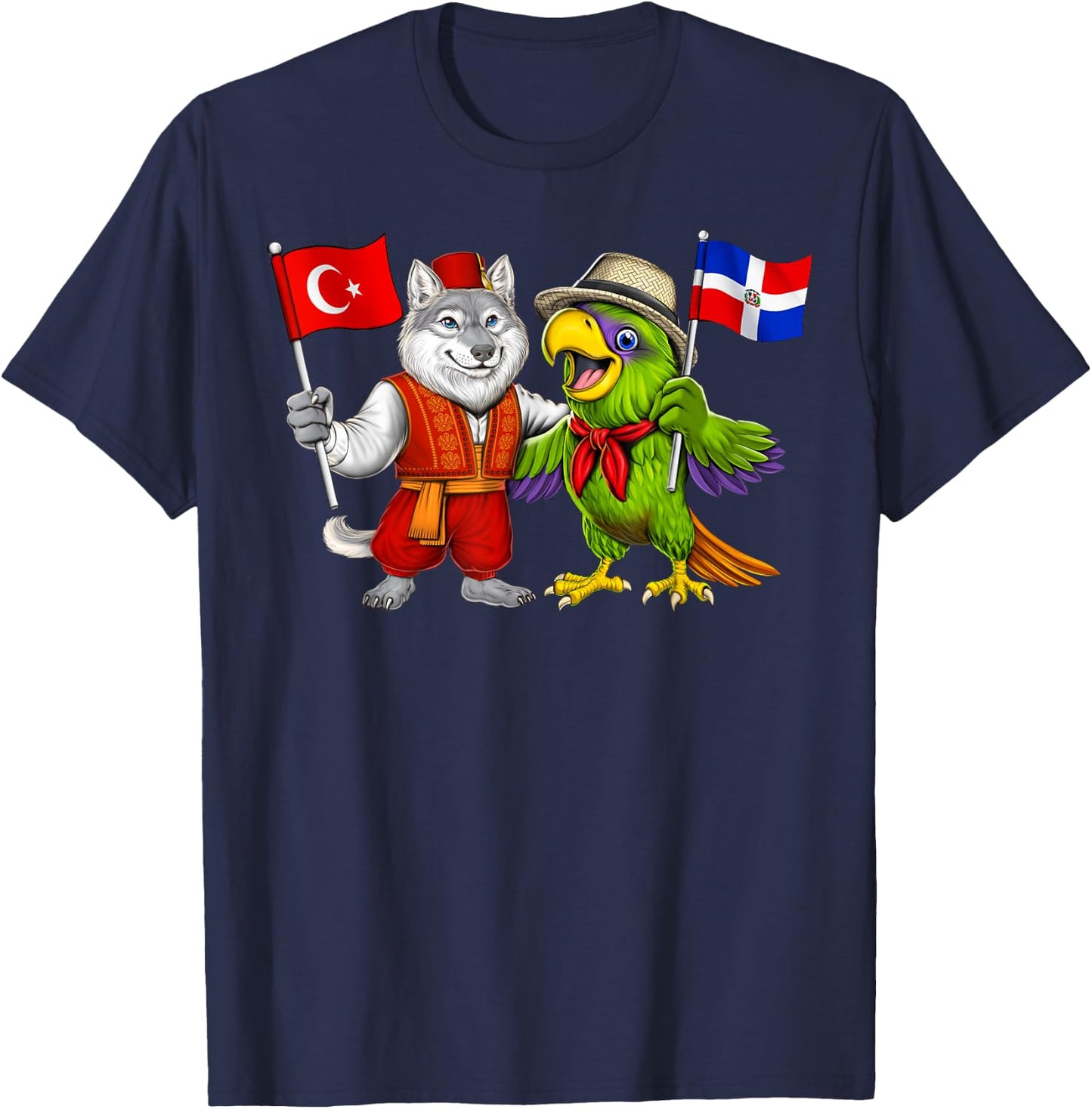 Turkey Dominican Republic Flag Turkish Dominican Roots T-Shirt - T-Shirt | Navy