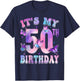 It's My 50th Birthday Butterfly Theme 50 Year Old Party Girl T-Shirt - T-Shirt | Navy