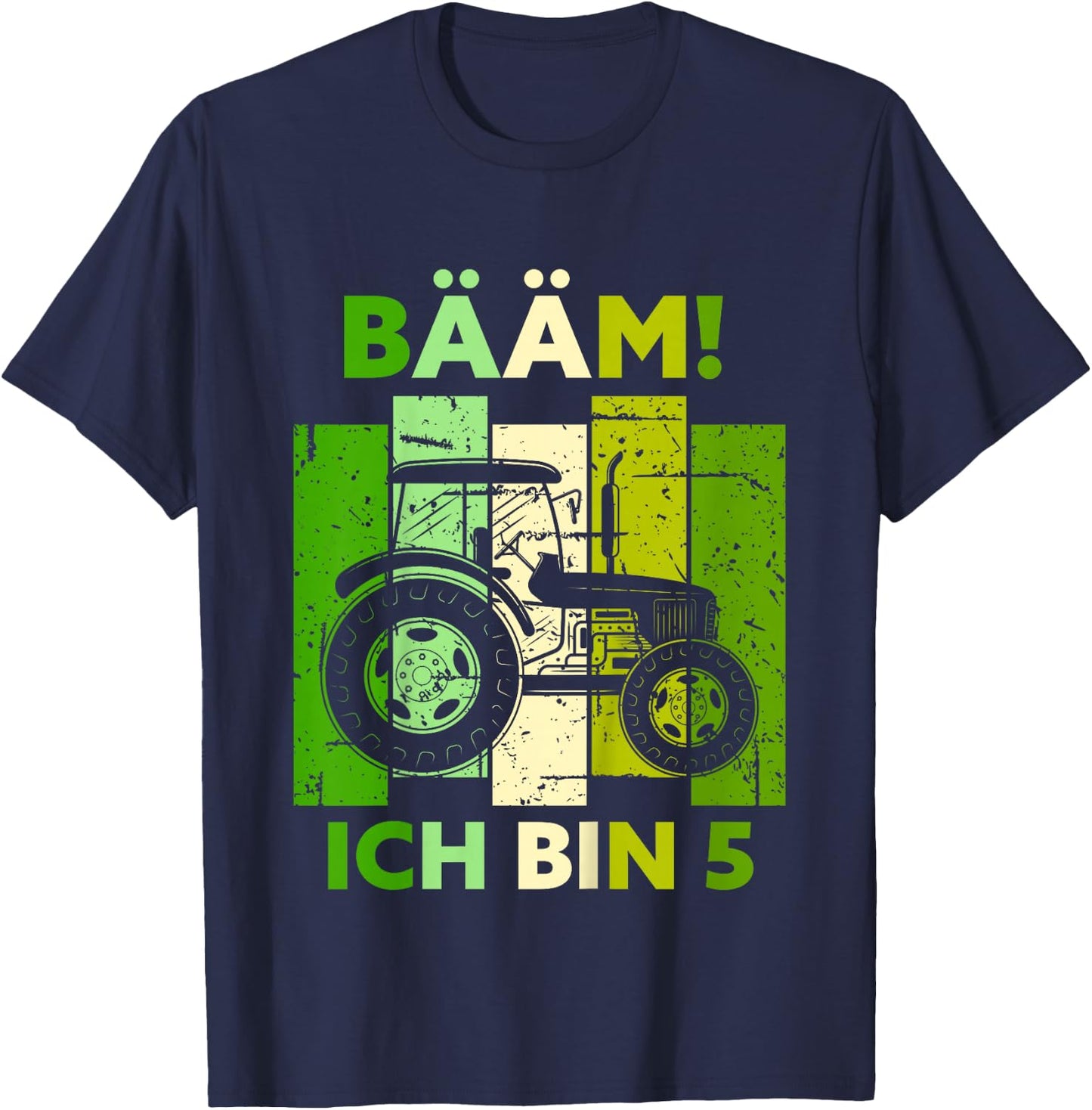 Bääm! Ich bin 5 Fünf Jahre Junge 5. Geburtstag Traktor T-Shirt - T-Shirt | Navy