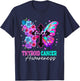 Faith Butterfly Christian Cross Thyroid Cancer Awareness T-Shirt - T-Shirt | Navy