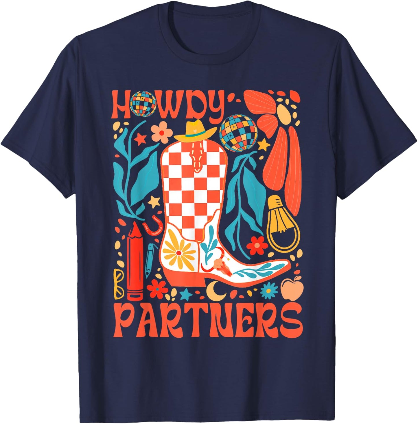 Howdy Western Country Life Rodeo Cowgirl Howdy Partners T-Shirt - T-Shirt | Navy
