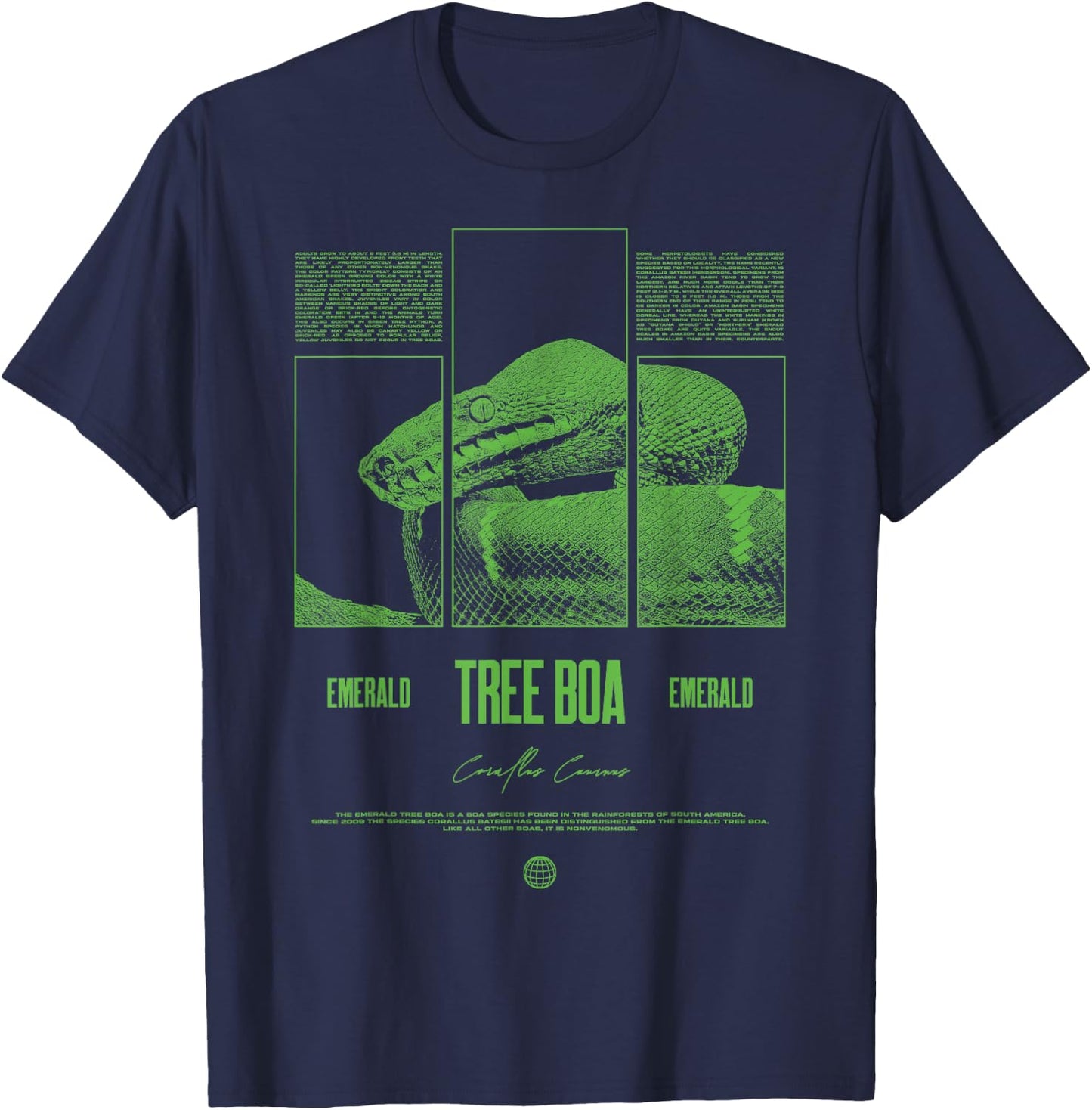 Emerald Tree Boa Snake Owner Streetwear Reptile Keeper T-Shirt - T-Shirt | Navy