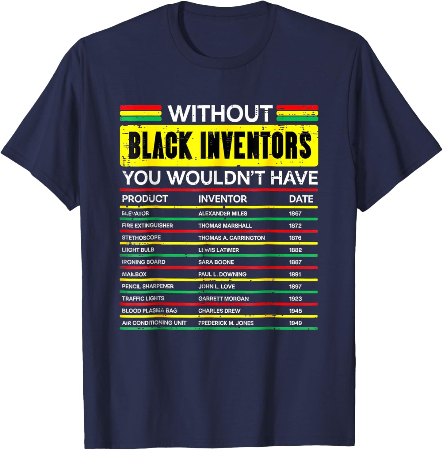 Without Black Inventors History Month African Men Women Kids T-Shirt - T-Shirt | Navy