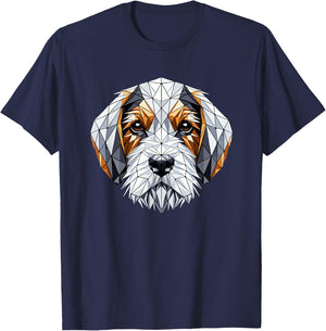 Geometric Art Petit Basset Griffon Vendéen PBGV T-Shirt - T-Shirt | Navy