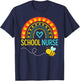School Nurse Bee Rainbow Handprint Art T-Shirt - T-Shirt | Navy