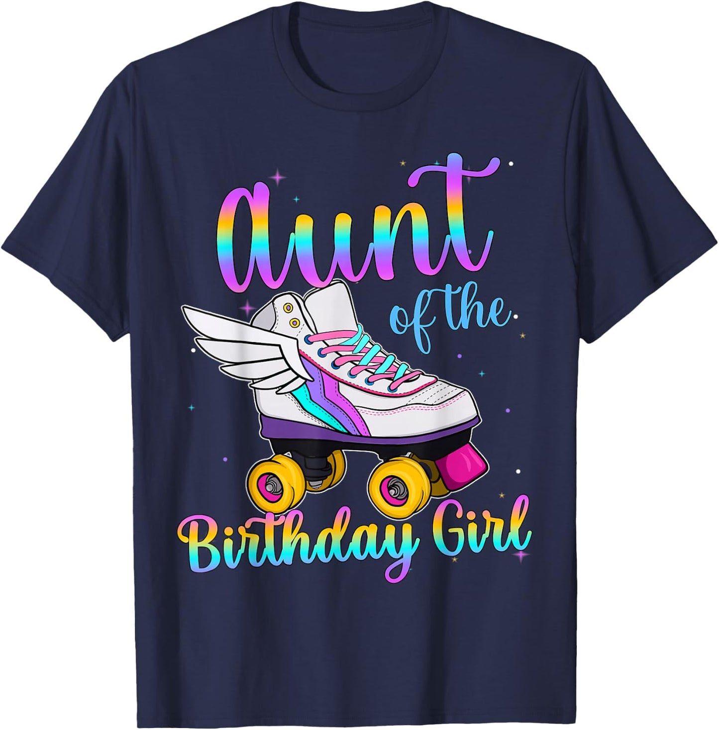 Aunt of the Birthday girl Rolling skate Family Party T-Shirt - T-Shirt | Navy
