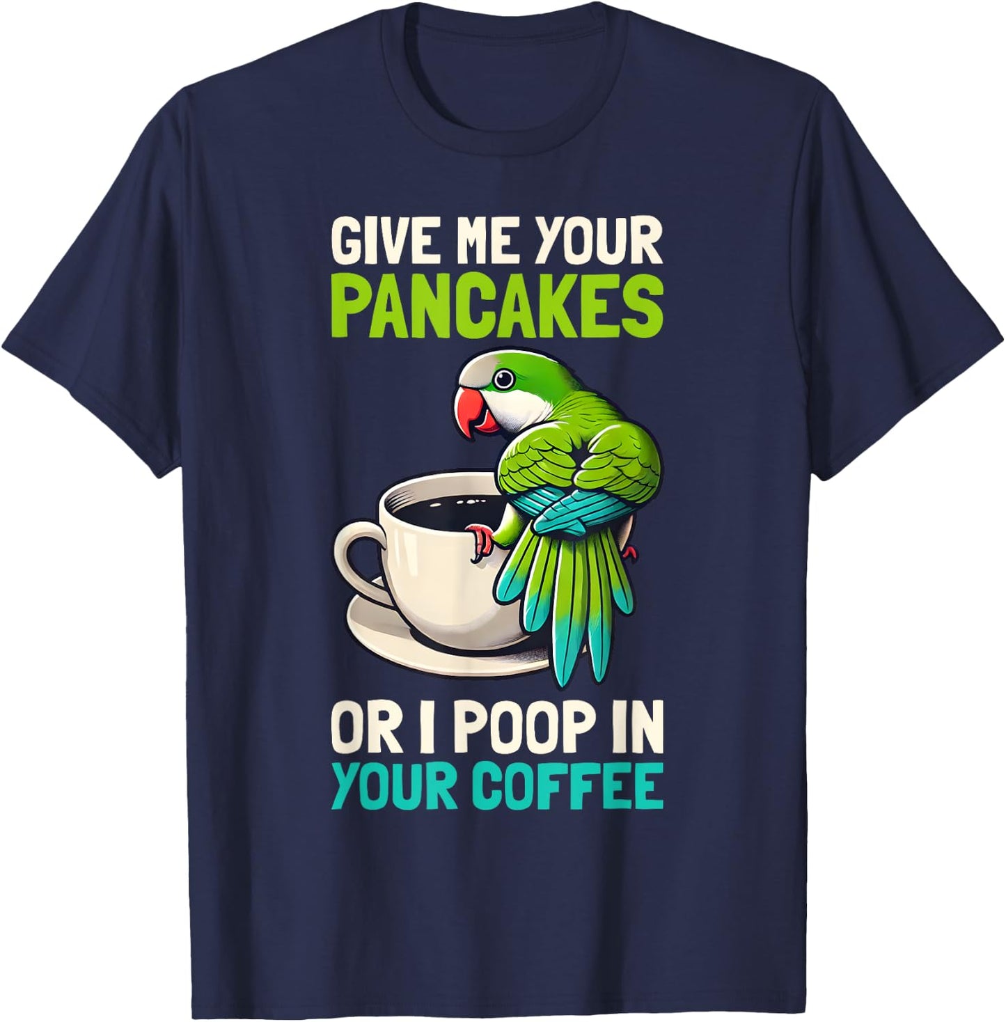 Monk Parrots Funny Bird Lover Design Men Women Quaker Parrot T-Shirt - T-Shirt | Navy