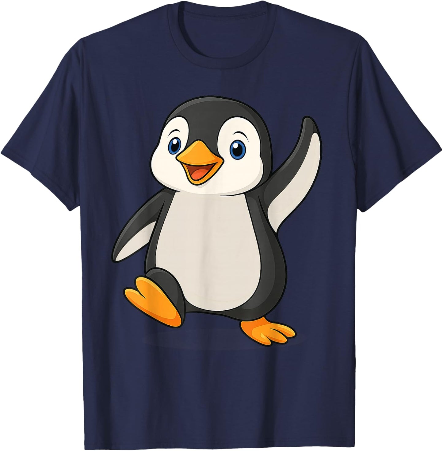 Cute Cartoon Fun Penguin T-Shirt - T-Shirt | Navy