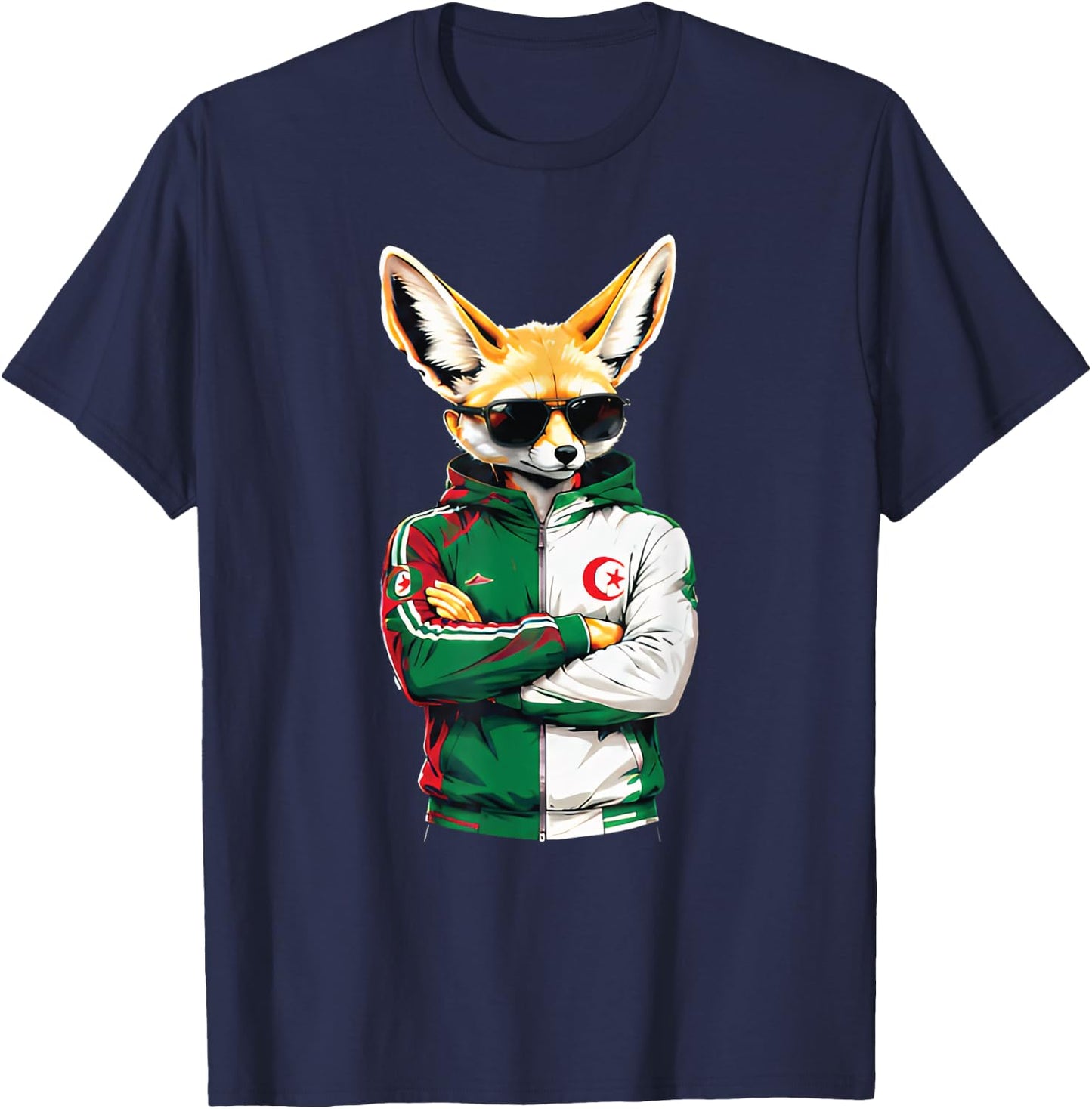 Maillot Fennec Drapeau Algérie Cadeau Foot Algérienne Dz T-Shirt - T-Shirt | Navy