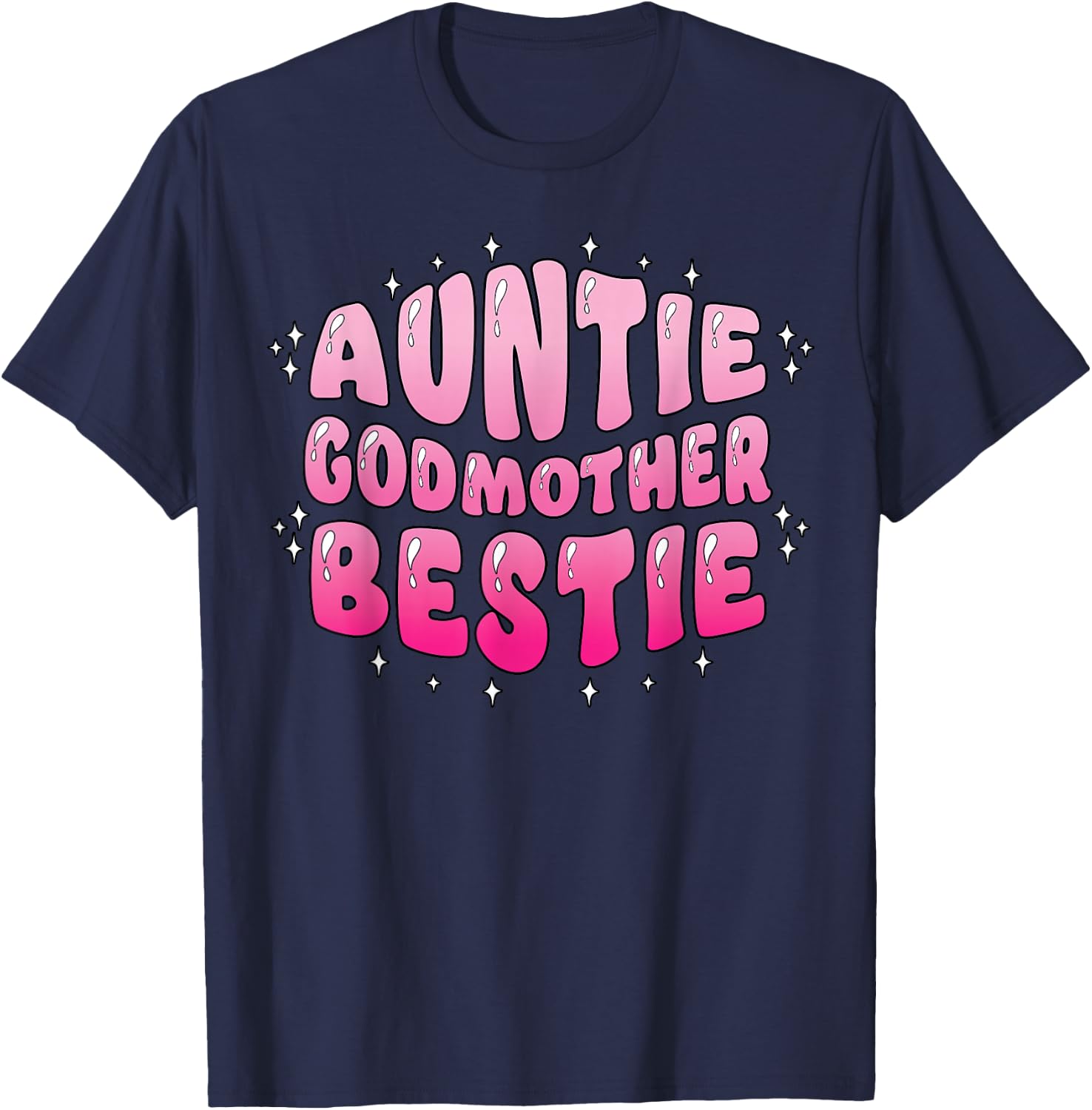 Aunt Godmother Bestie Groovy Aunt Era BFF Bestfriend T-Shirt - T-Shirt | Navy