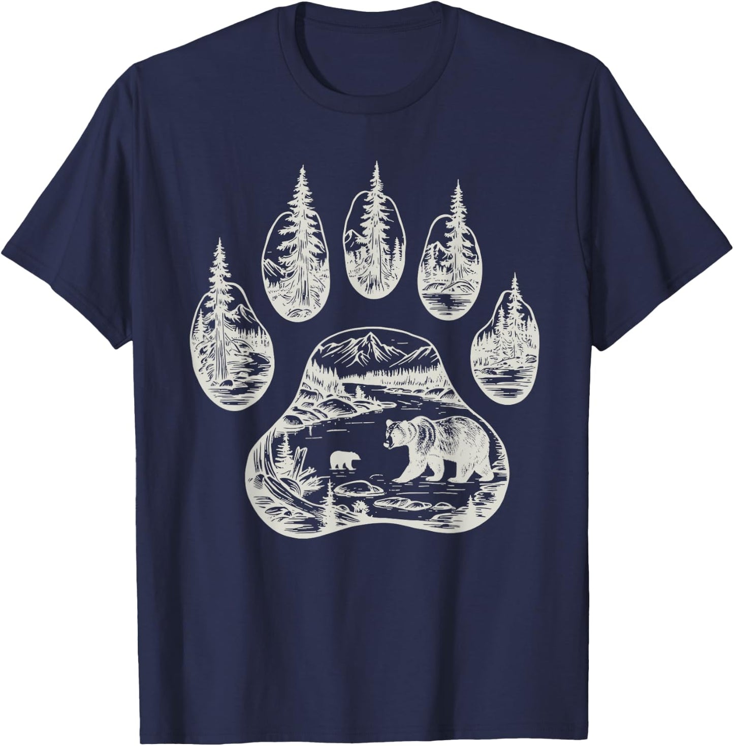 Native American Indigenous Heritage indian Pride, Bear Claw T-Shirt - T-Shirt | Navy
