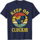 Keep On Clucking Retro vintage Style Chicken T-Shirt - T-Shirt | Navy