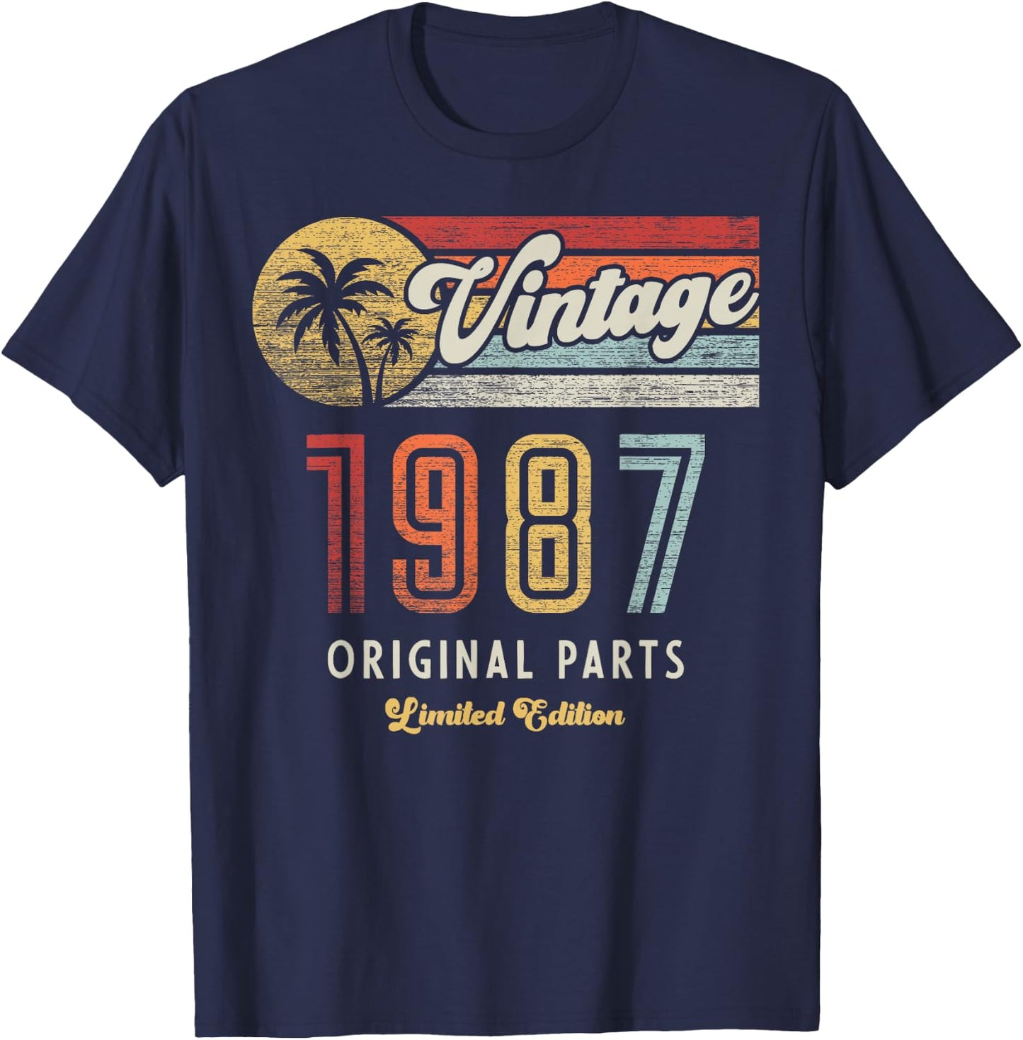 Vintage 1987 Pièces Originales Palmes 39e Anniversaire T-Shirt - T-Shirt | Navy