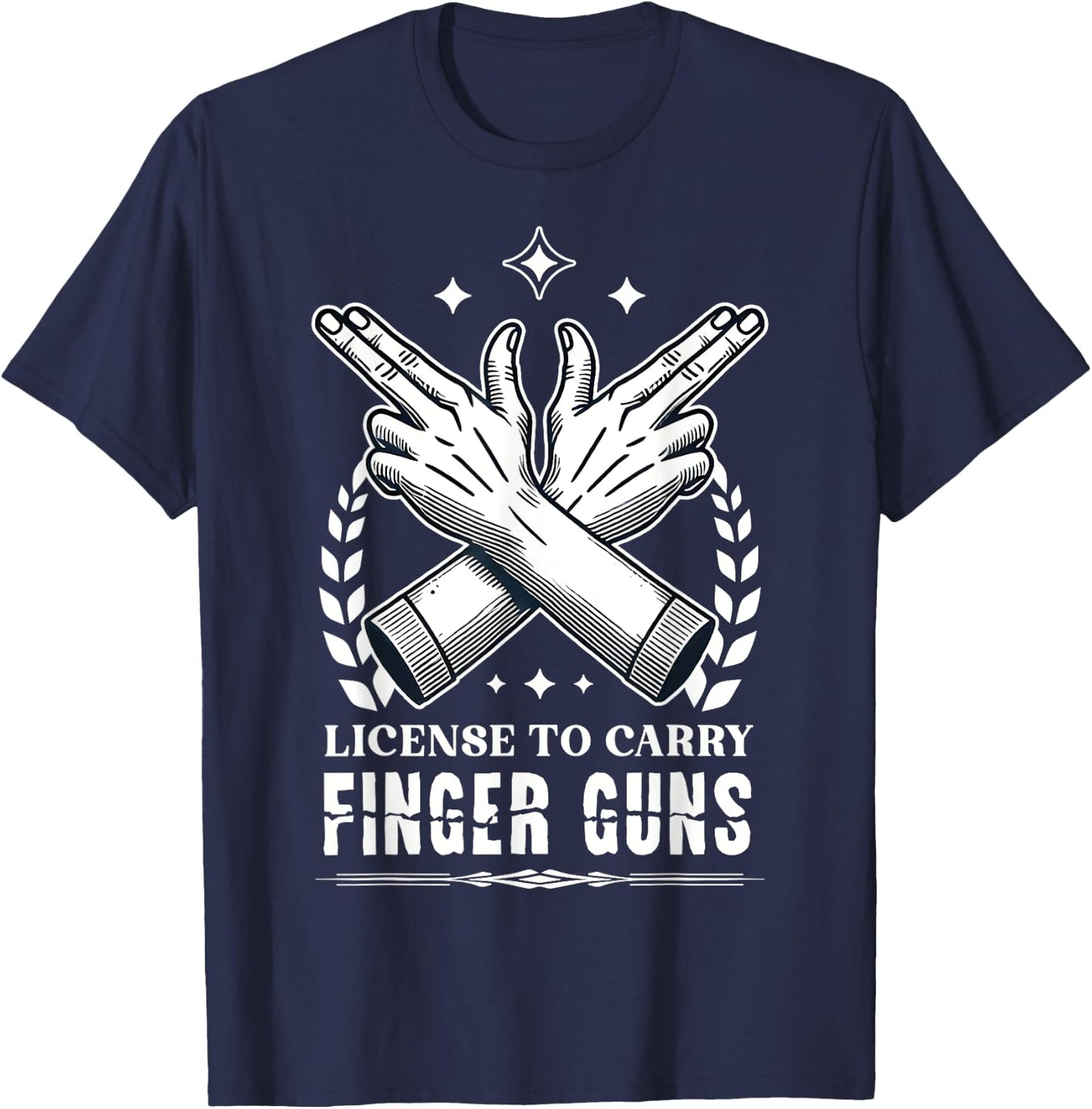 License to Carry Finger Guns T-Shirt - T-Shirt | Navy