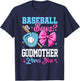 Baseball Or Bows Your Godmother Loves You Gender Reveal T-Shirt - T-Shirt | Navy
