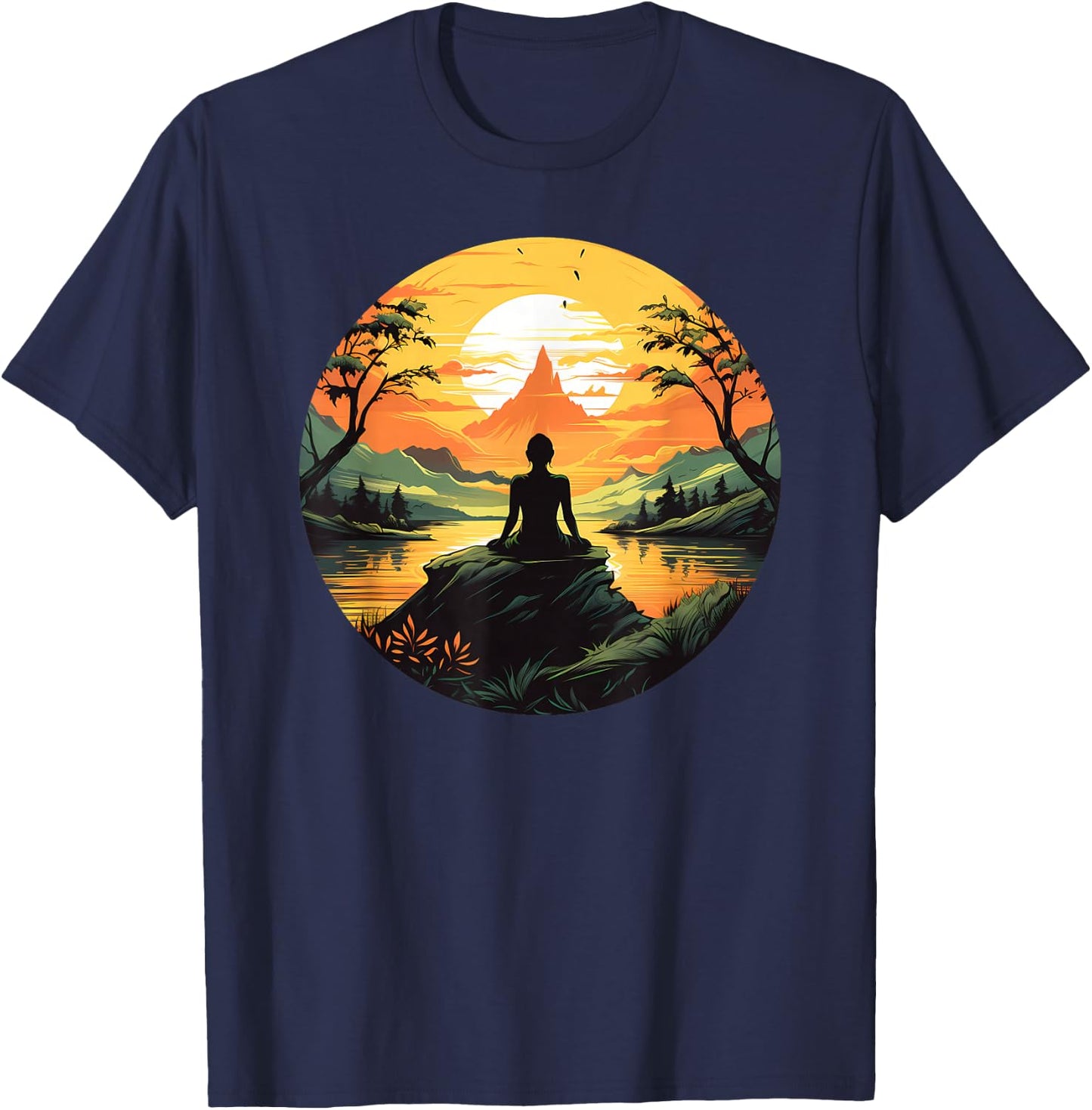 Buddha Yoga Zen Buddhist Buddist T-Shirt - T-Shirt | Navy