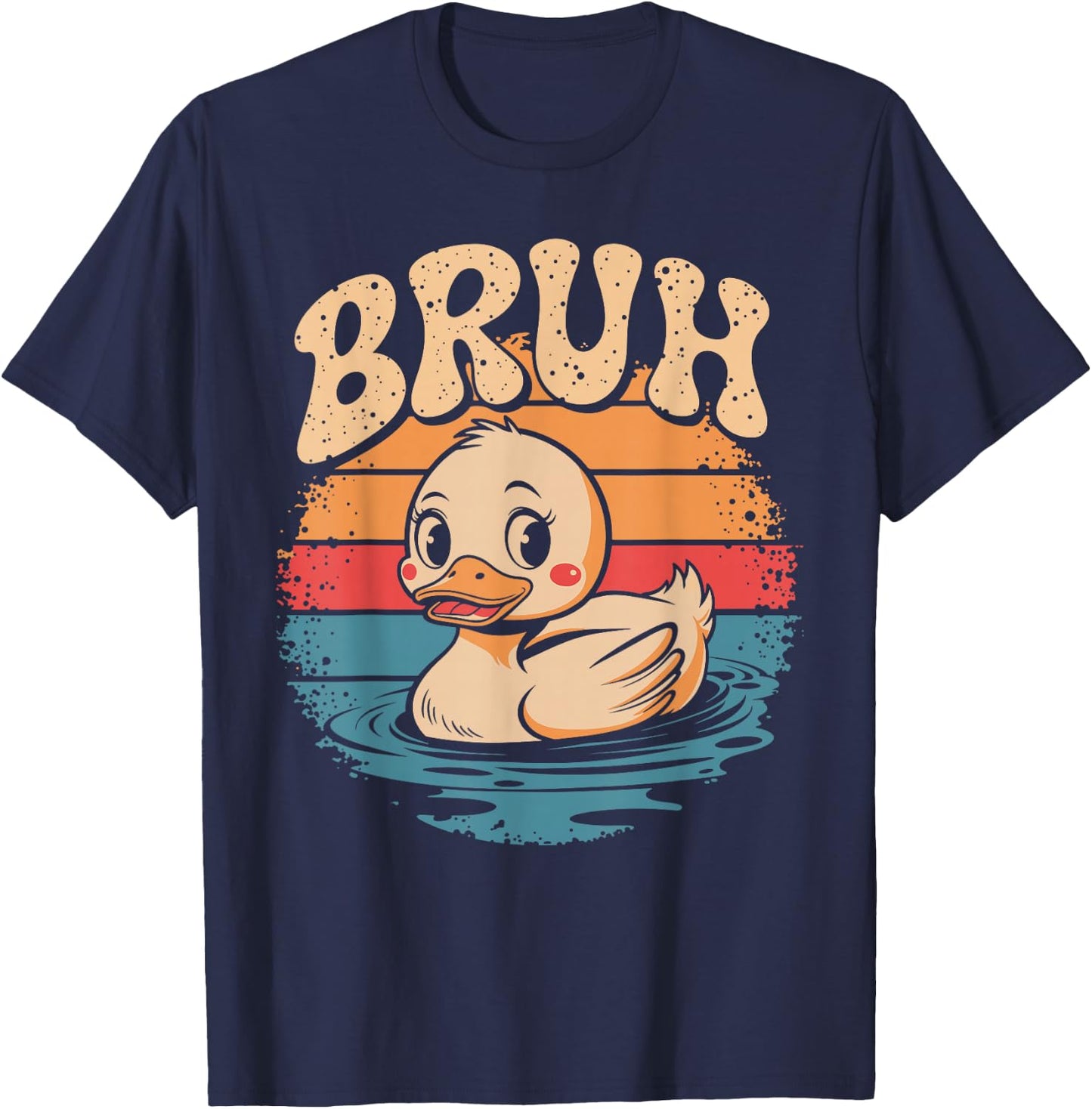Bruh Funny Rubber Duck Lovers Meme Men Women Boys Girls T-Shirt - T-Shirt | Navy