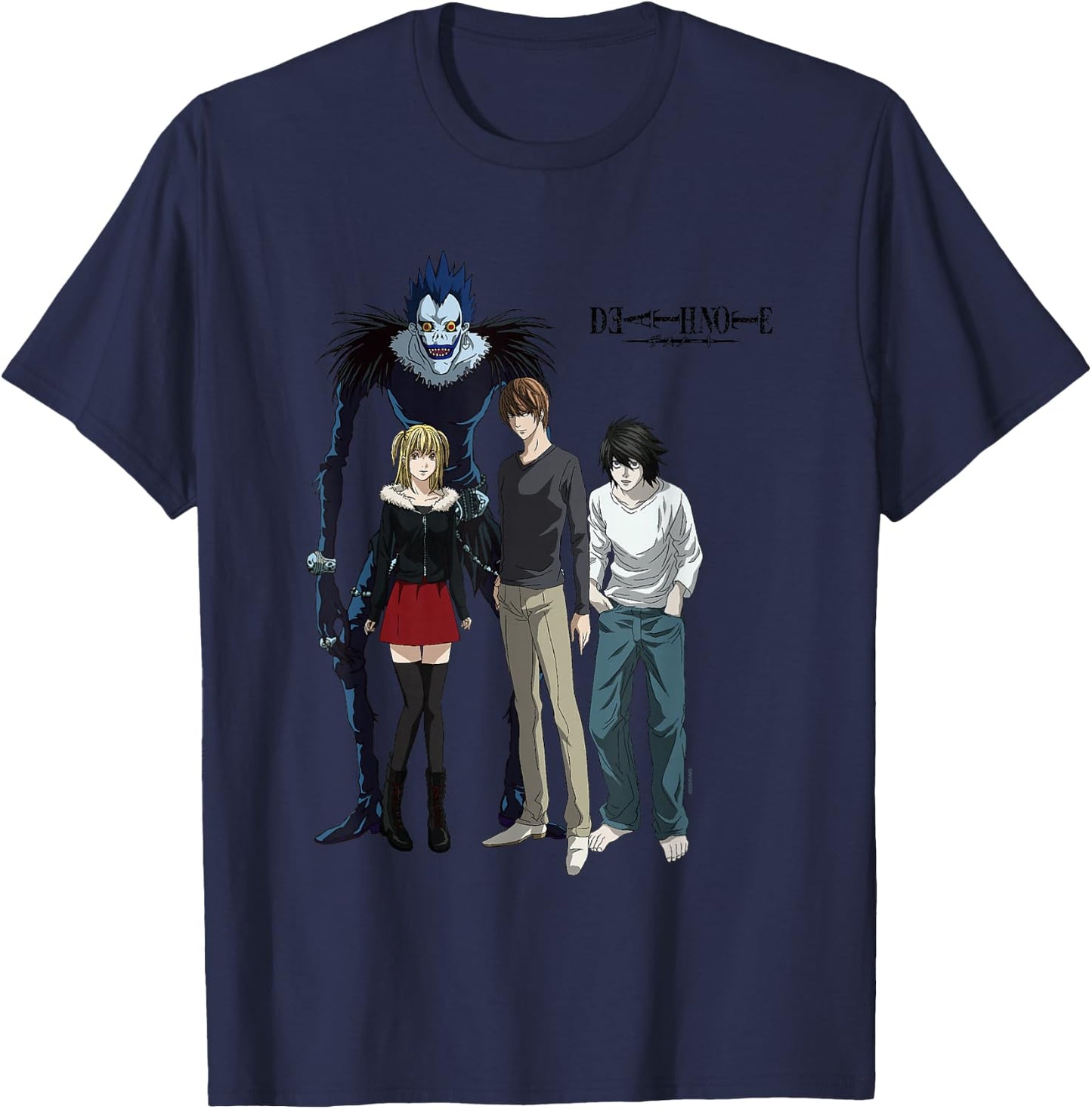 Death Note Main Characters Posing with Logo Anime T-Shirt - T-Shirt | Navy