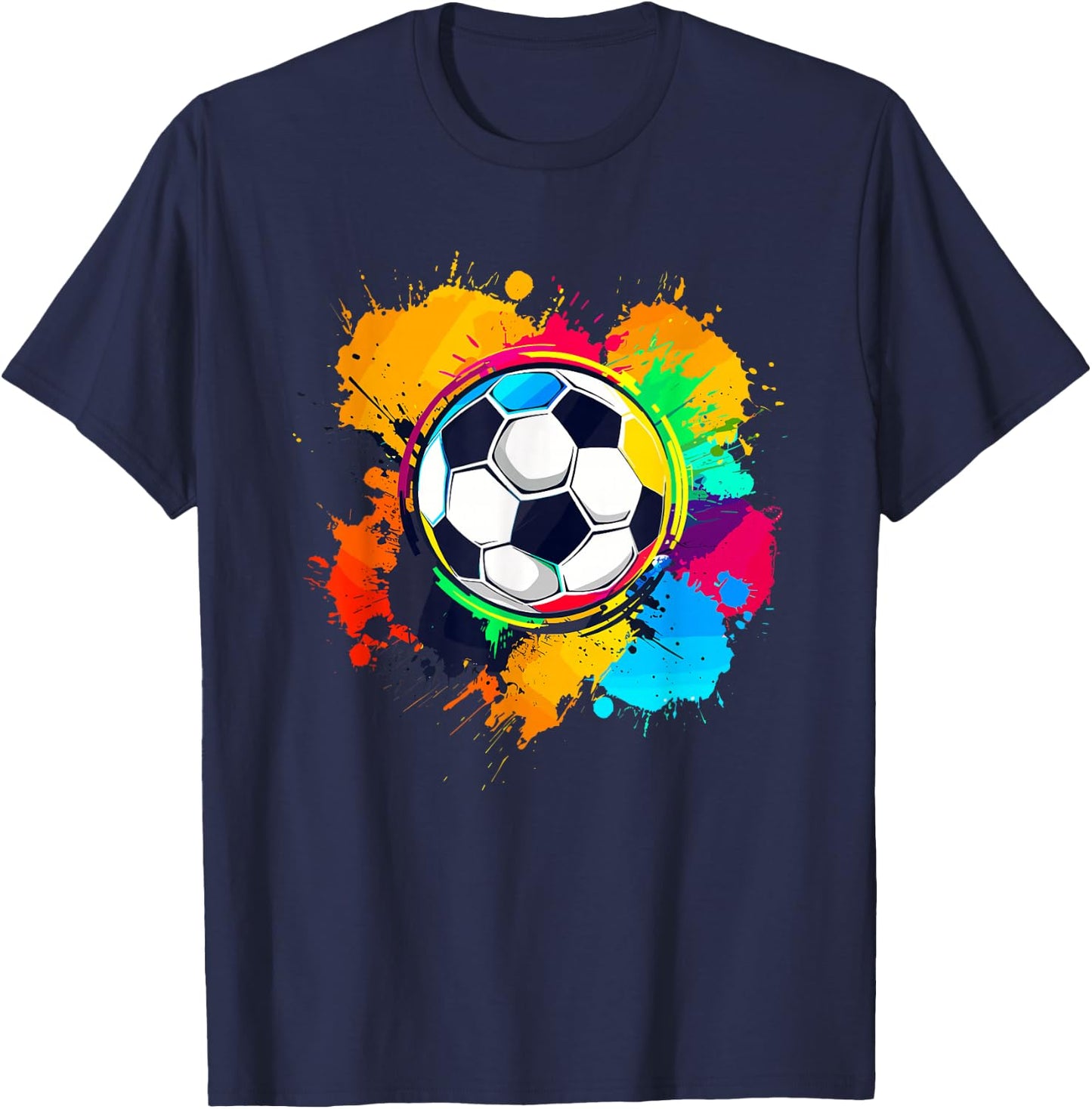 Color Graffiti Football T-Shirt - T-Shirt | Navy
