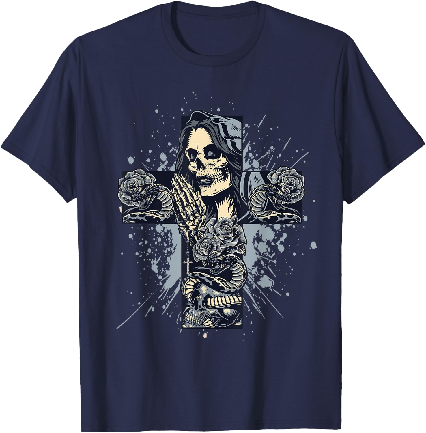 Men Santa Muerte T-Shirt - T-Shirt | Navy