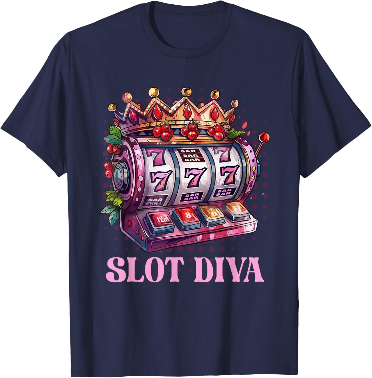 Glücksspiel Automaten SLOT DIVA 777 Frauen Spielautomaten T-Shirt - T-Shirt | Navy