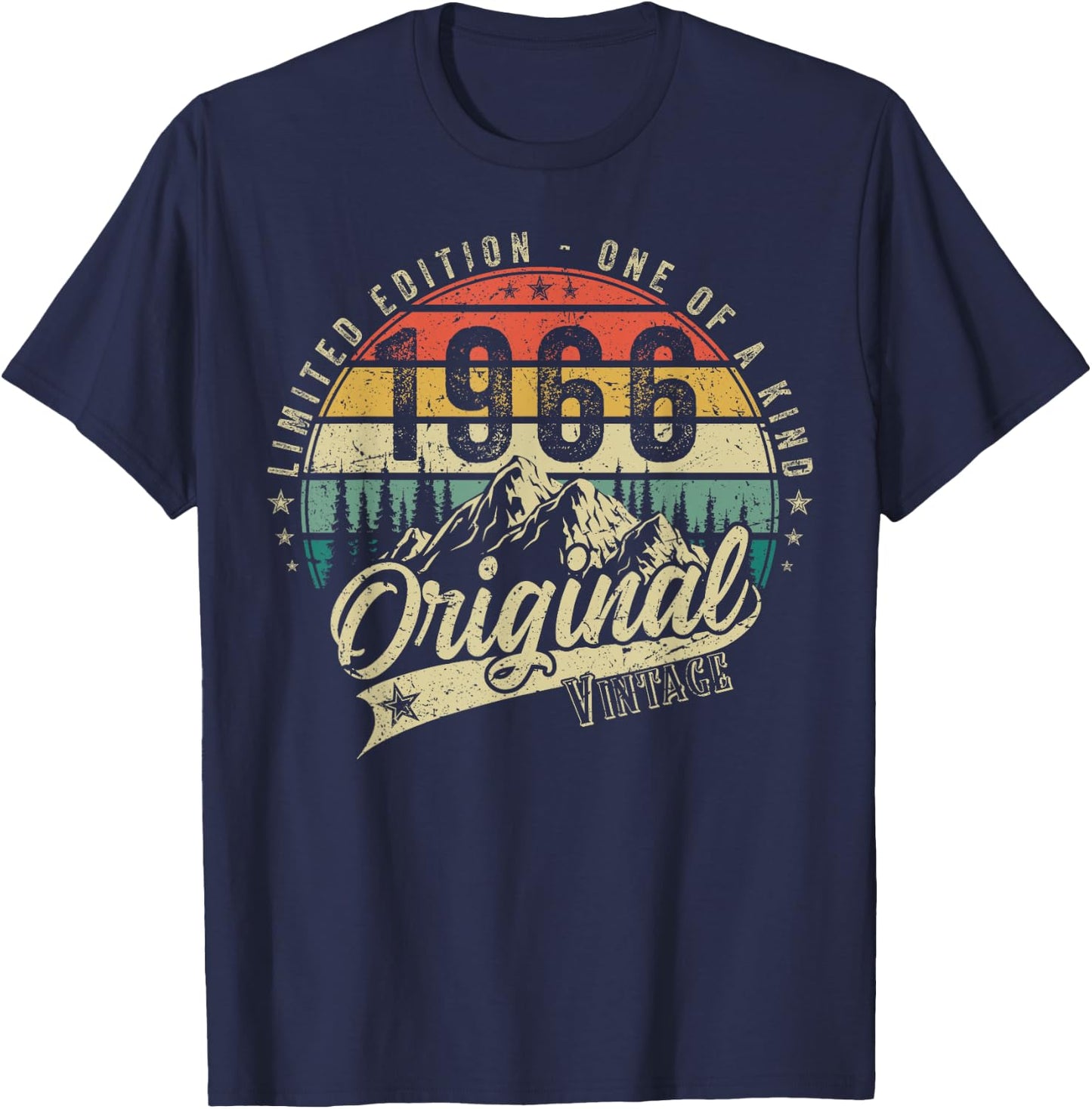 1966 Vintage Jahrgang Geburtstag Retro Herren Damen Geschenk T-Shirt - T-Shirt | Navy