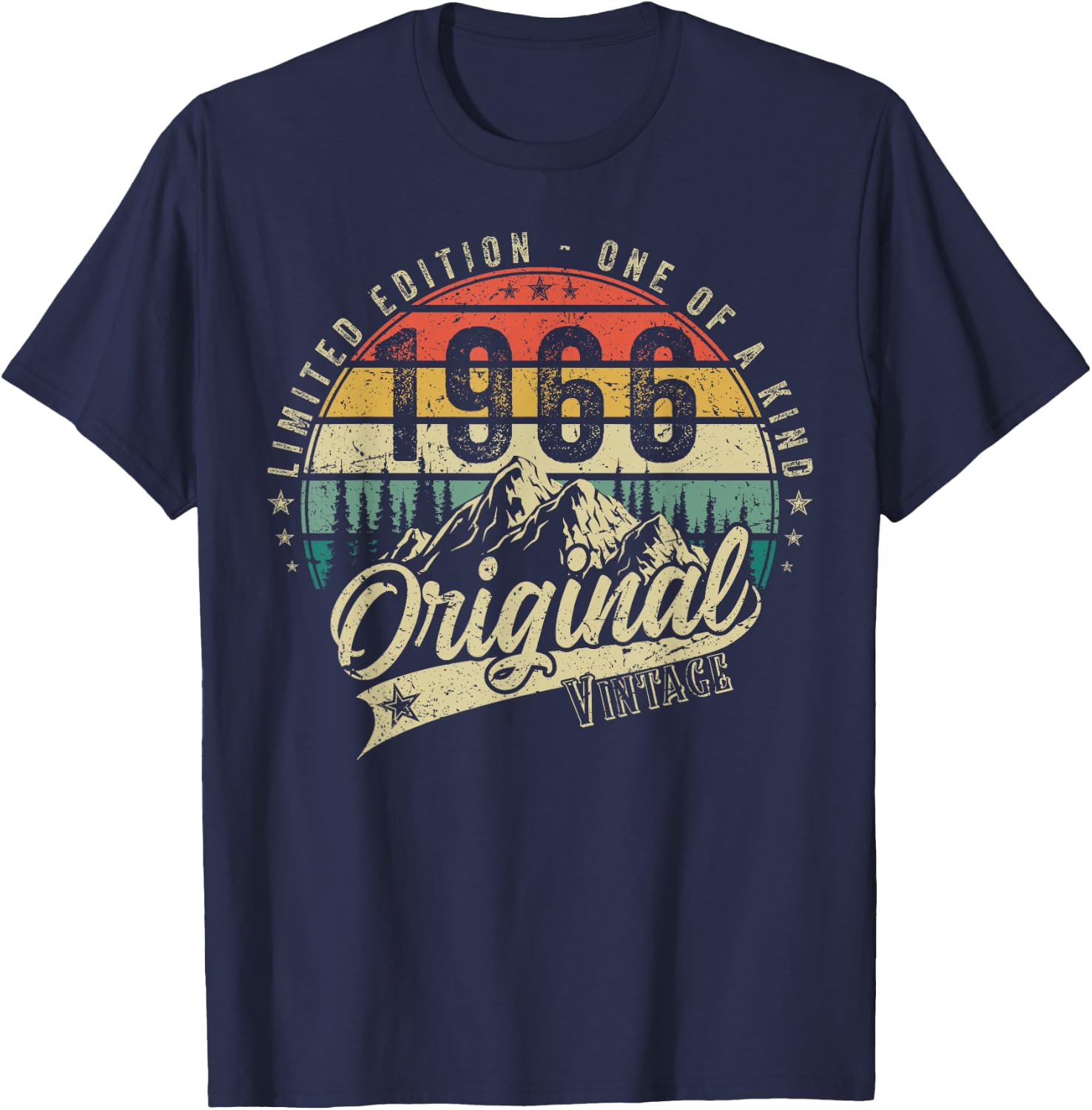 1966 Vintage Jahrgang Geburtstag Retro Herren Damen Geschenk T-Shirt - T-Shirt | Navy