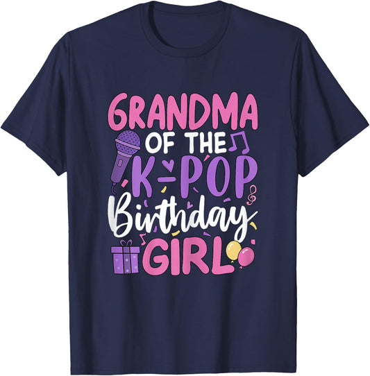 Grandma of The K-Pop Birthday Girl T-Shirt - T-Shirt | Navy
