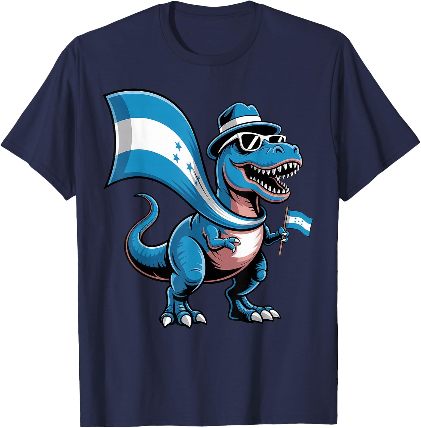 Trex Dinosaur Honduras Flag Pride Heritage Honduras T-Shirt - T-Shirt | Navy