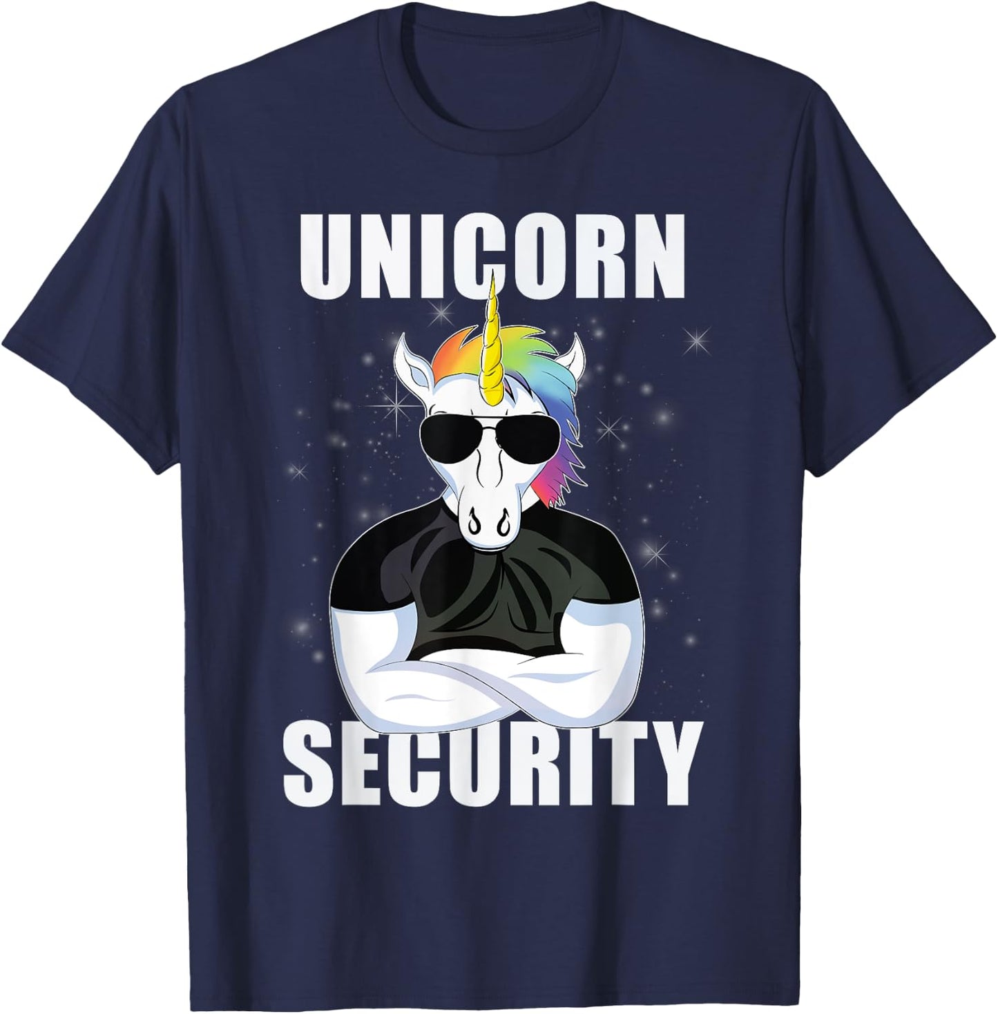 Funny Muscle Unicorn Security, Unicorns Lover Party Gift T-Shirt - T-Shirt | Navy