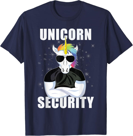 Funny Muscle Unicorn Security, Unicorns Lover Party Gift T-Shirt - T-Shirt | Navy