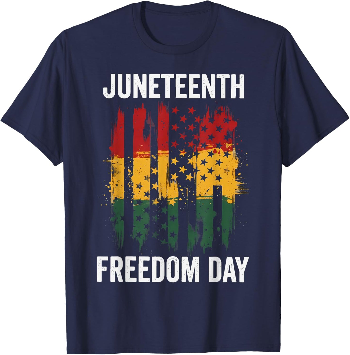 Juneteenth 1865 Freedom Day African Americans Flag T-Shirt - T-Shirt | Navy
