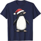 Penguin Santa Hat Penguin Lovers Christmas Men Women Kids T-Shirt - T-Shirt | Navy