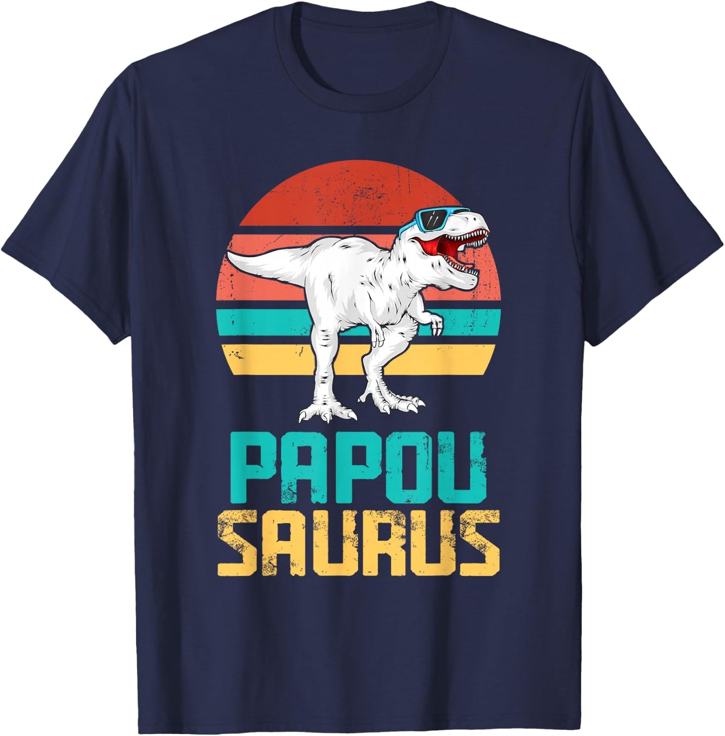Papou Saurus Grandad T-Shirt - T-Shirt | Navy