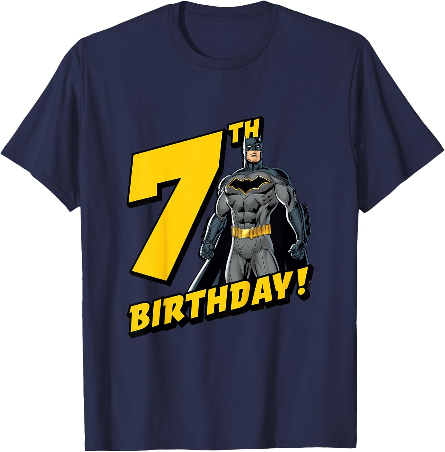 Kids Batman 7th Birthday T-Shirt - T-Shirt | Navy