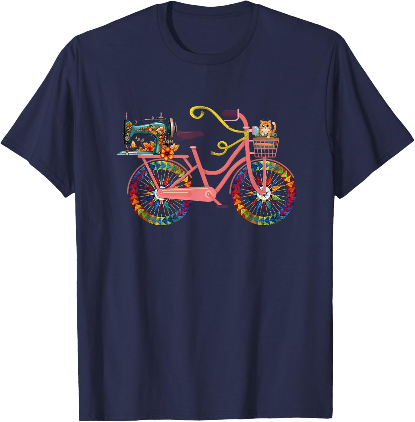 Cute Quilting and Sewing Cat Lover Gifts T-Shirt - T-Shirt | Navy