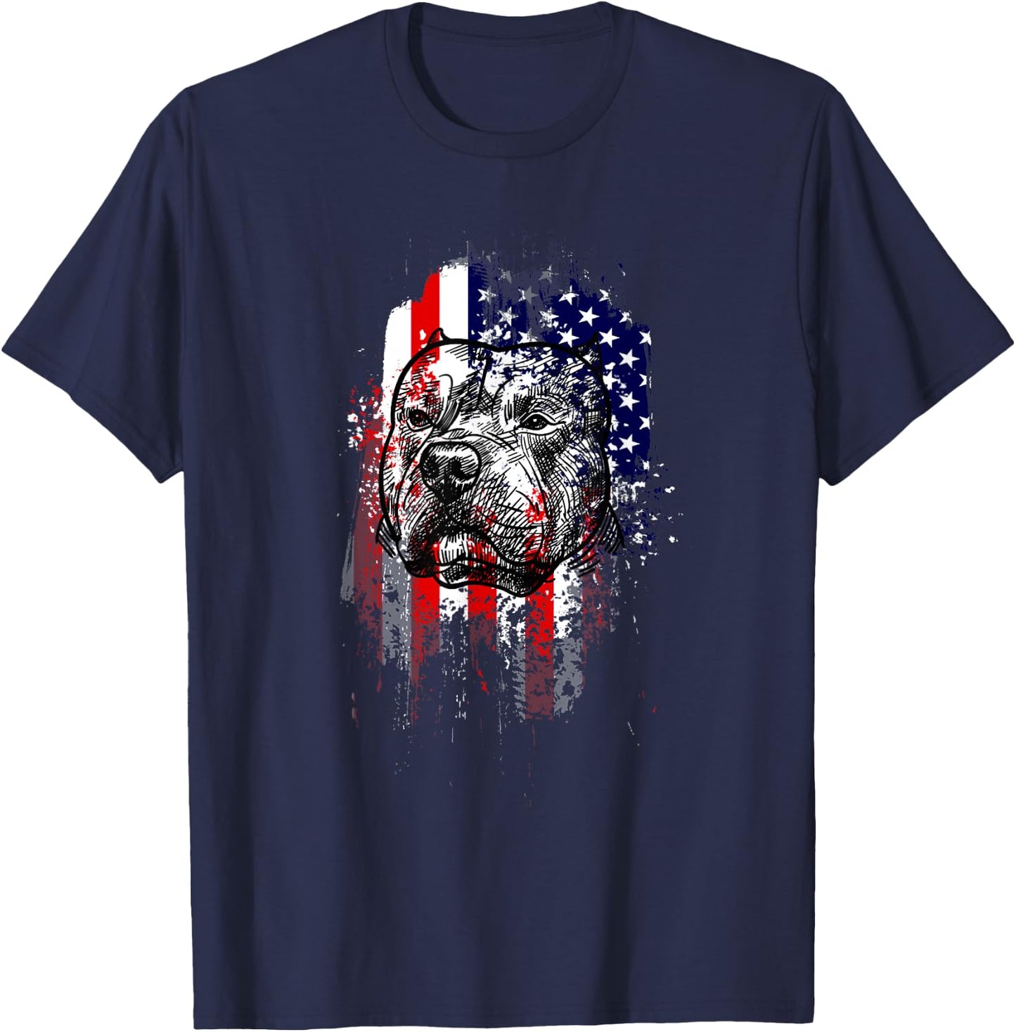 Pitbull Patriotic Men T-Shirt - T-Shirt | Navy