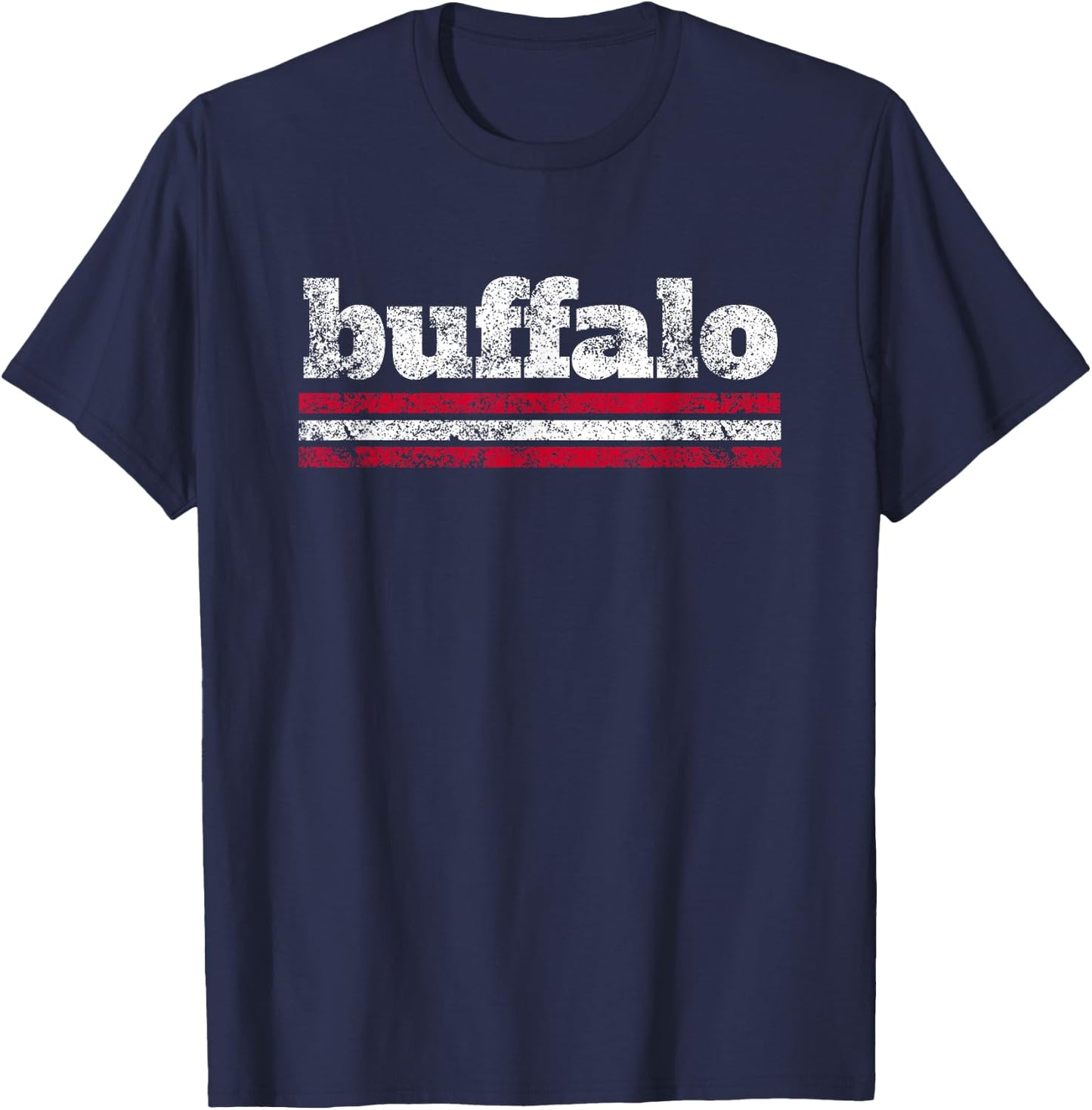 Buffalo New York Vintage Weathered Throwback T-Shirt - T-Shirt | Navy